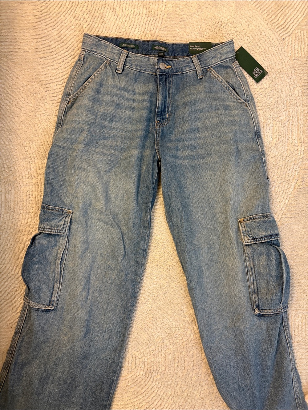 NWT Women's Light Blue Cargo Denim Jeans